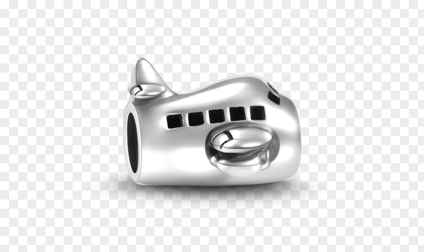 Silver Passenger Plane Charm Bracelet Earring Pandora PNG