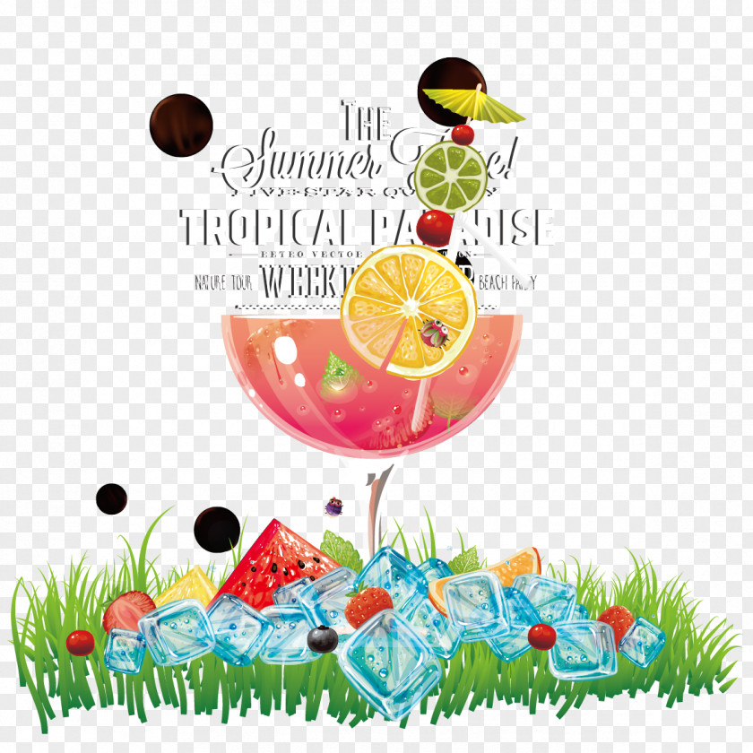 Creative Fruit Drinks Effect Ice Cream Juice Iced Tea Soft Drink PNG