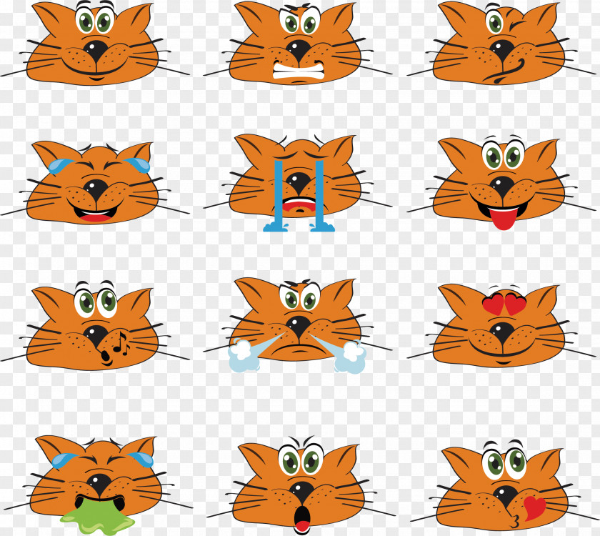 Vector Cute Hand-painted Kitten Posters Emoticon Euclidean Icon PNG