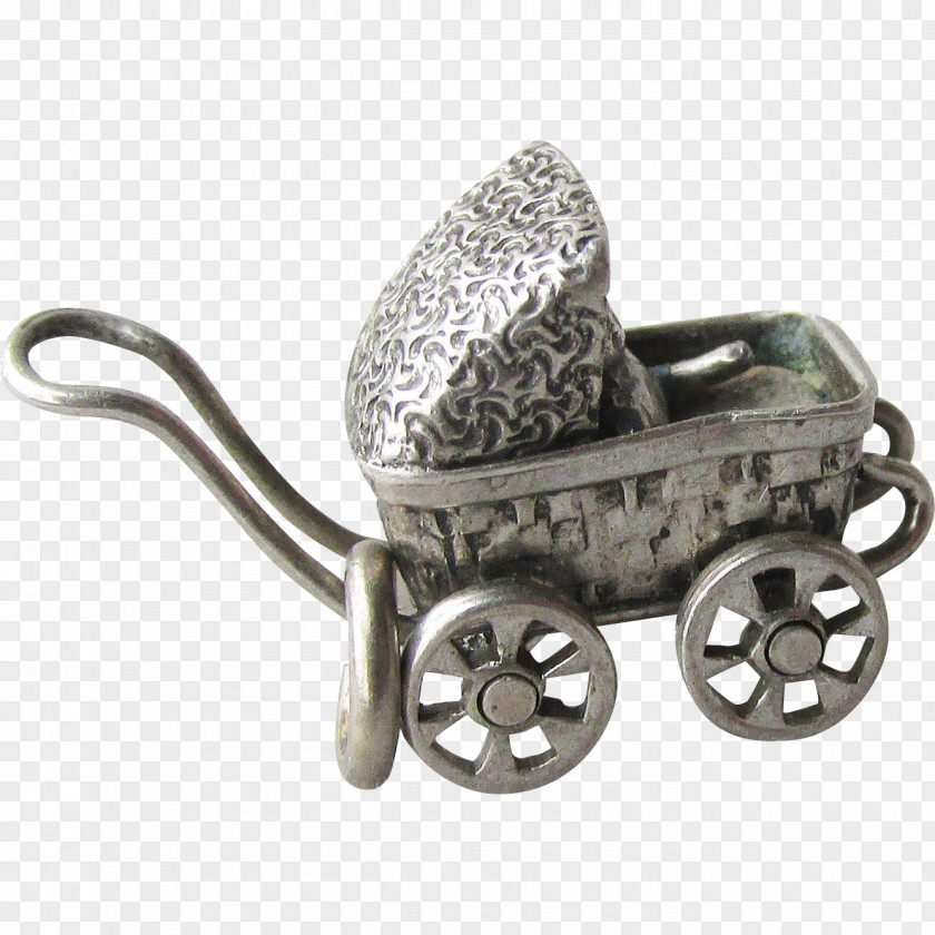 Carriage Silver Metal 1940s PNG