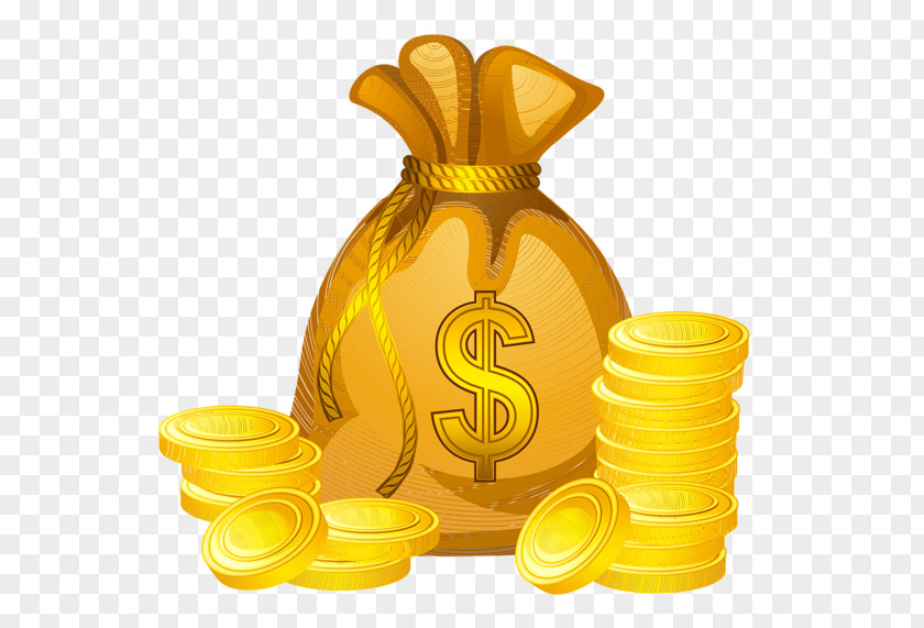 Gold Coins Money Bag Clip Art PNG