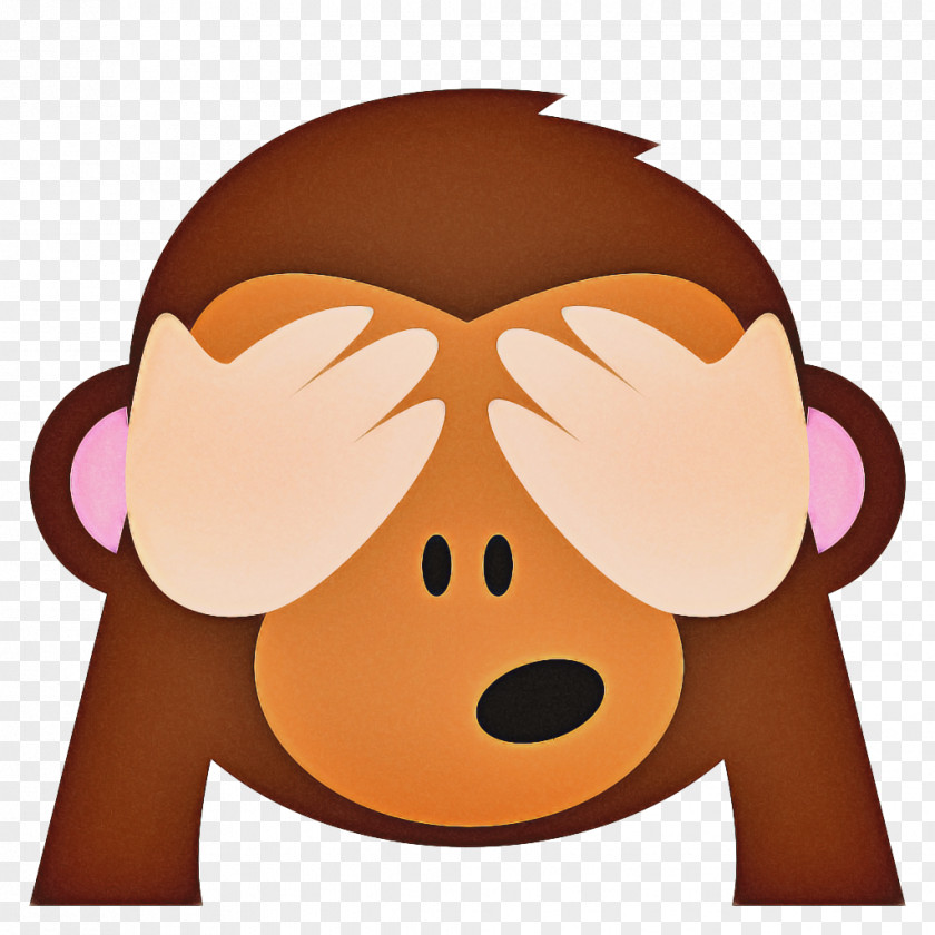 Old World Monkey Smile Heart Emoji Background PNG