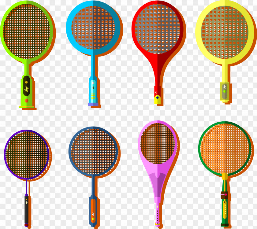 Coloured Badminton Racket Badmintonracket Rakieta Tenisowa PNG