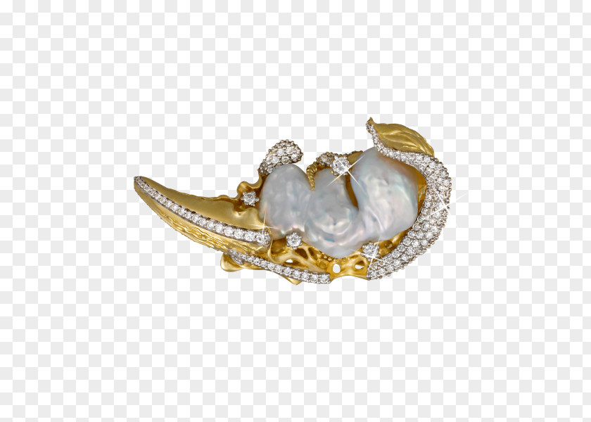 Baroque Pearl Pendant Brooch Ring Body Jewellery Human PNG