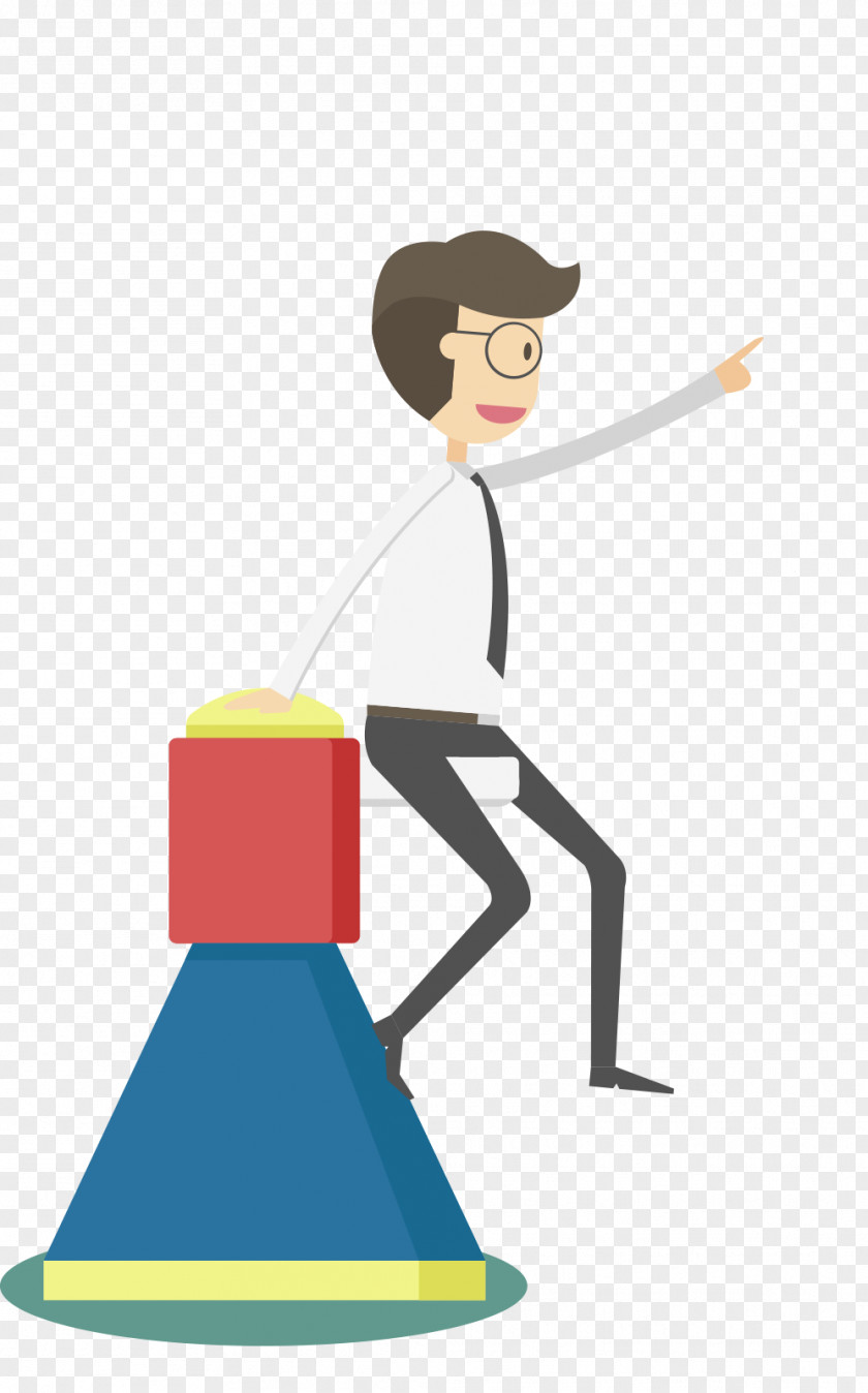 A Man Sitting On Loudspeaker Cartoon PNG