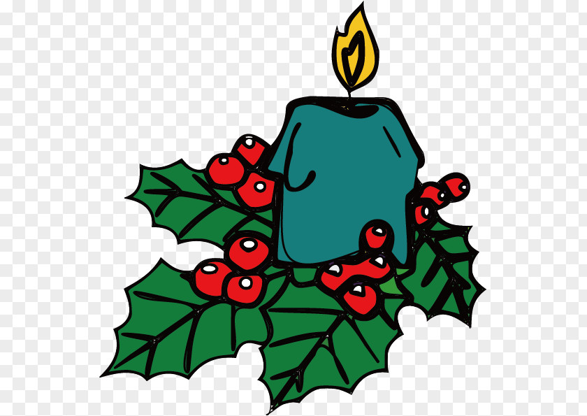 Cartoon Candle Material Christmas Tree Illustration PNG