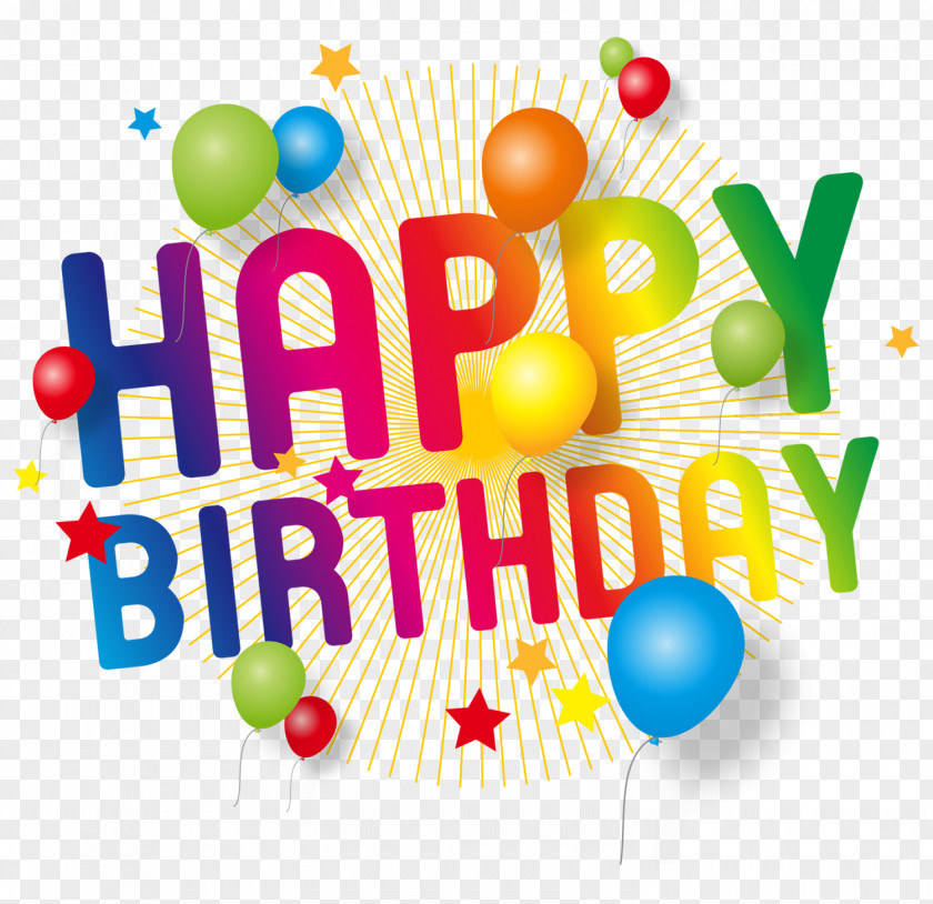 Happy Birthday Text Balloon Clip Art PNG