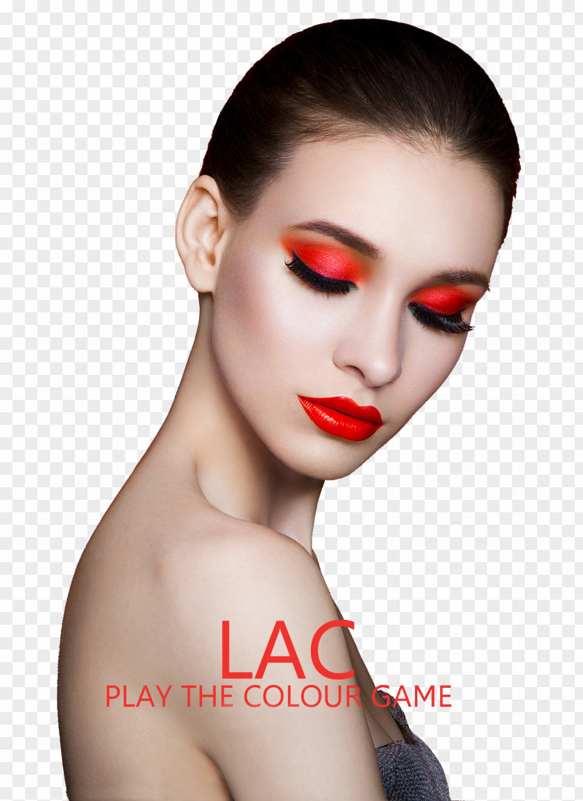 Red Eye Shadow Model Cosmetics Makeup Brush PNG