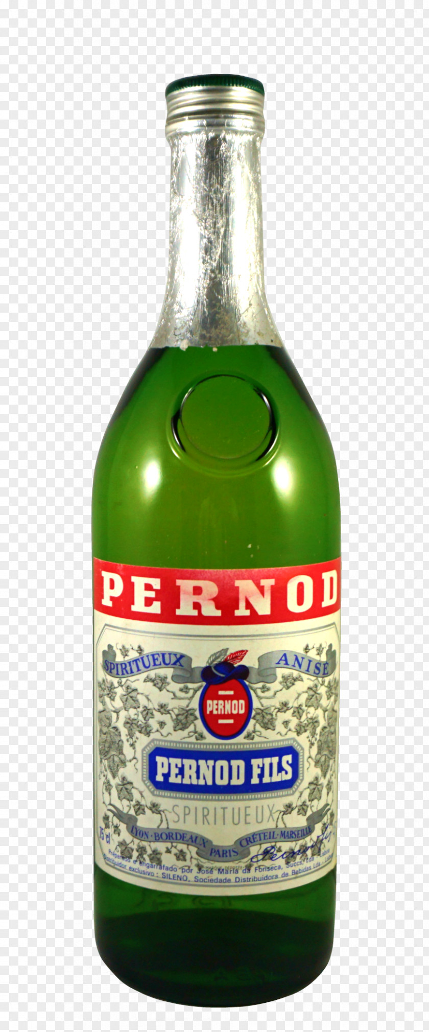 Water Liqueur Pernod Fils Glass Bottle 1970s PNG