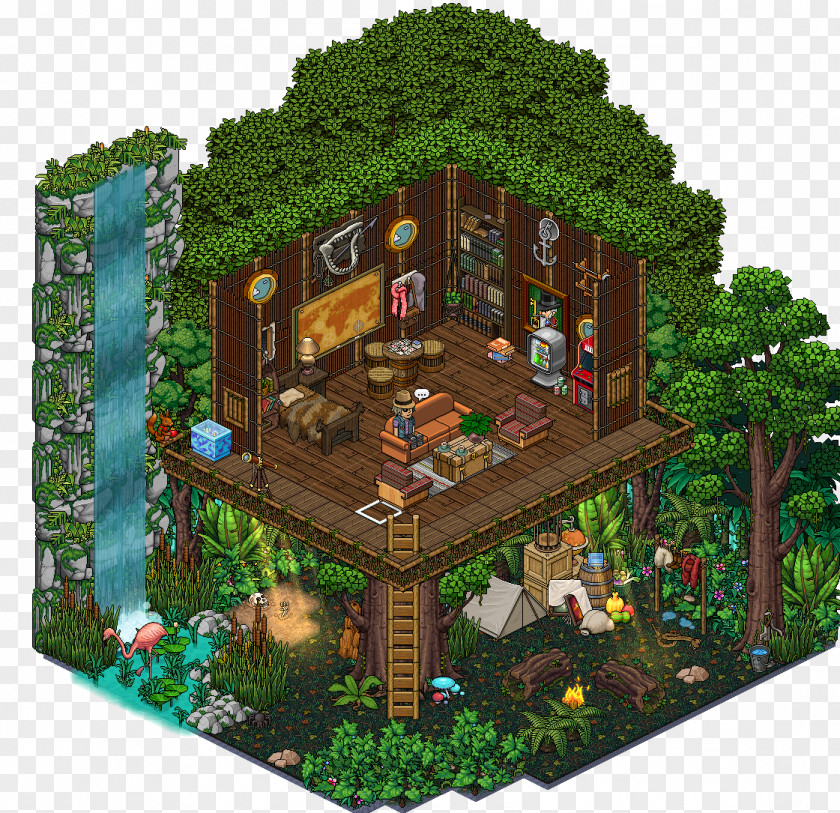 Habbo House Tree Memory Biome Instagram PNG
