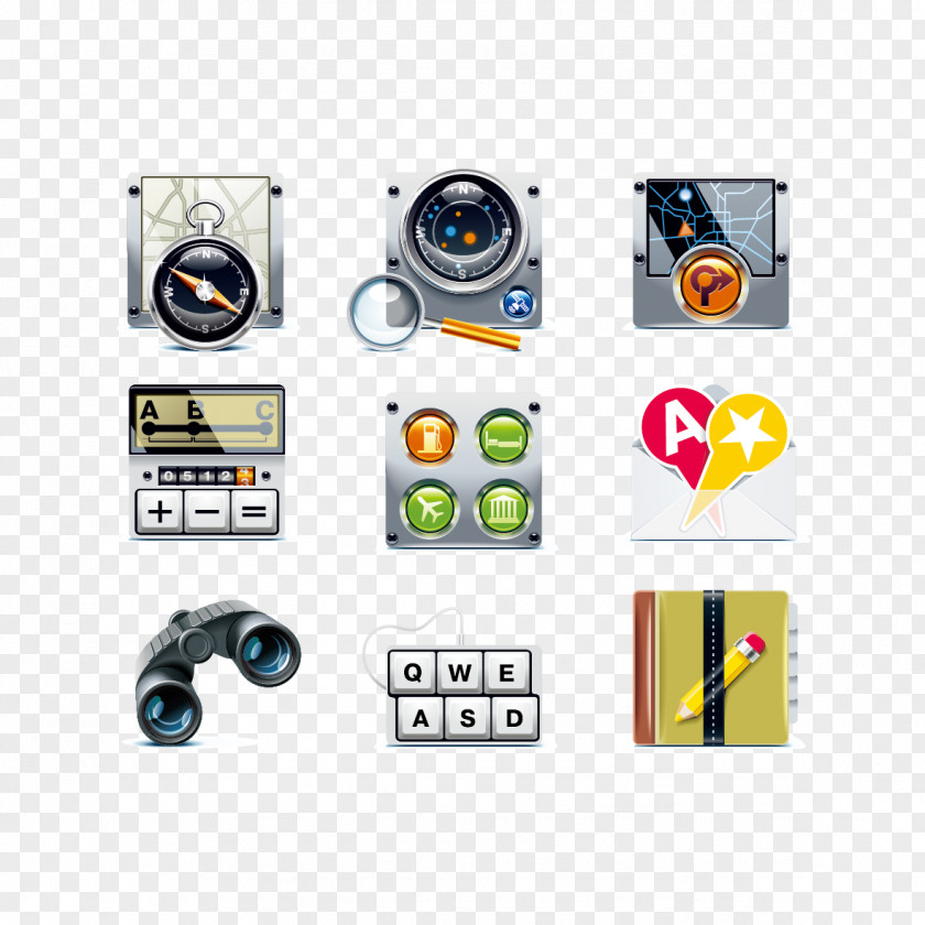 Vector Travel Tools GPS Navigation Device Icon PNG