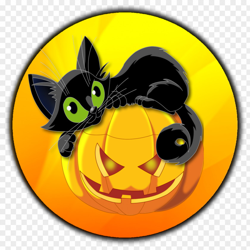 Cat Black Halloween Pumpkin Clip Art PNG