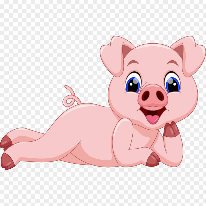 Happy Pig Domestic Cartoon Illustration PNG