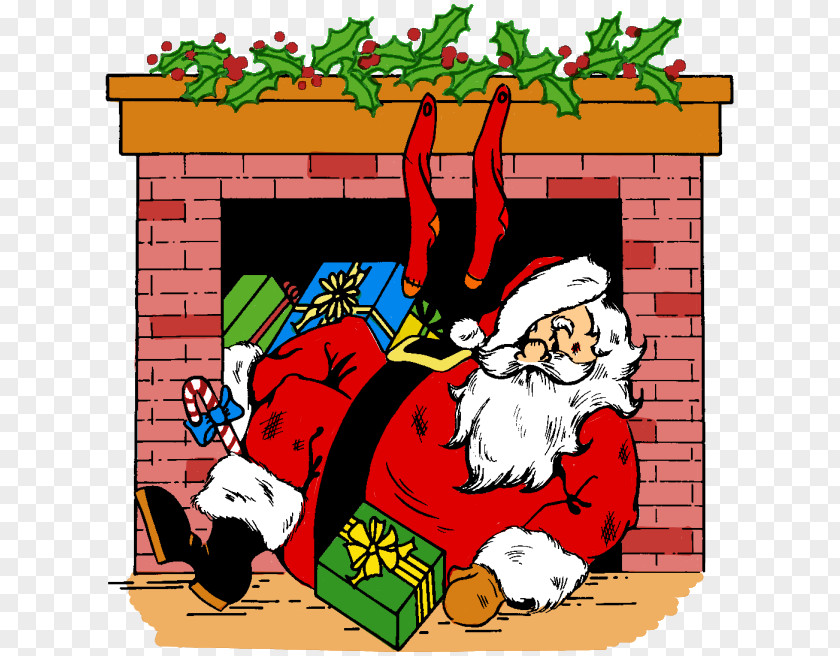 Chimney Cliparts Santa Claus Christmas Card Eve Clip Art PNG
