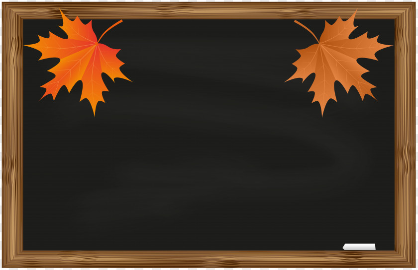 School Board With Autumn Leaves Clip Art Blackboard PNG