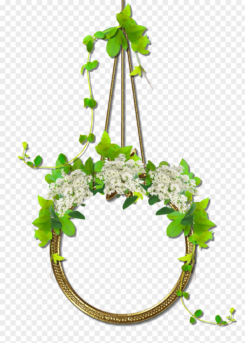 Round Frame Wreath Flower Garland PNG
