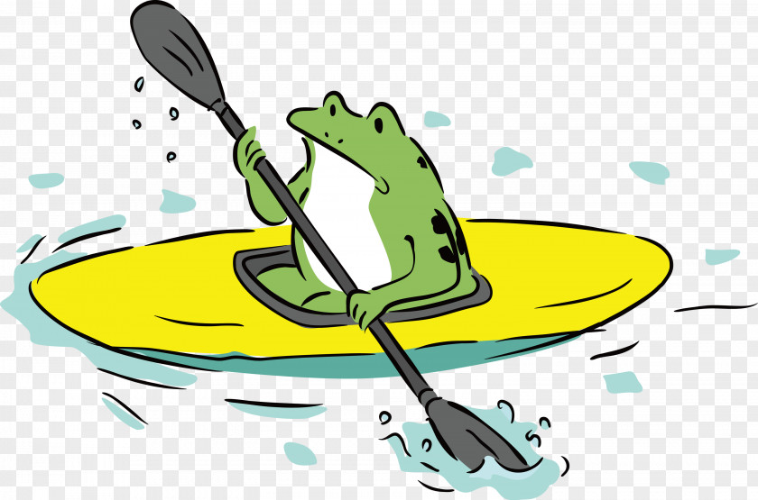 Frogs Cartoon Yellow Water Biology PNG