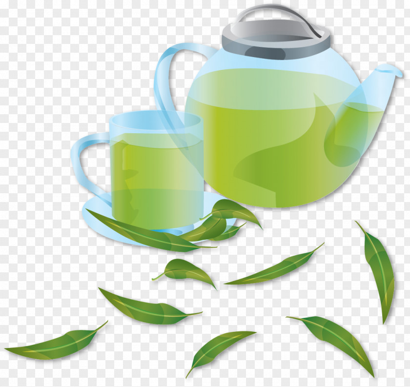 Green Tea Coffee Flowering Teapot PNG
