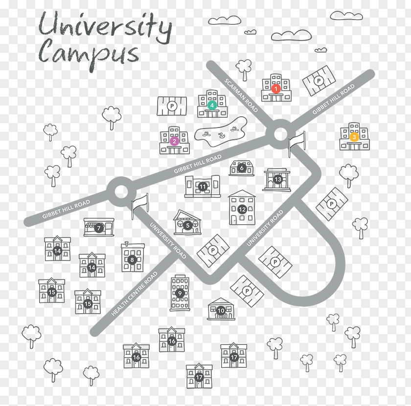 Gym Doodle Warwick Business School Campus University Map PNG