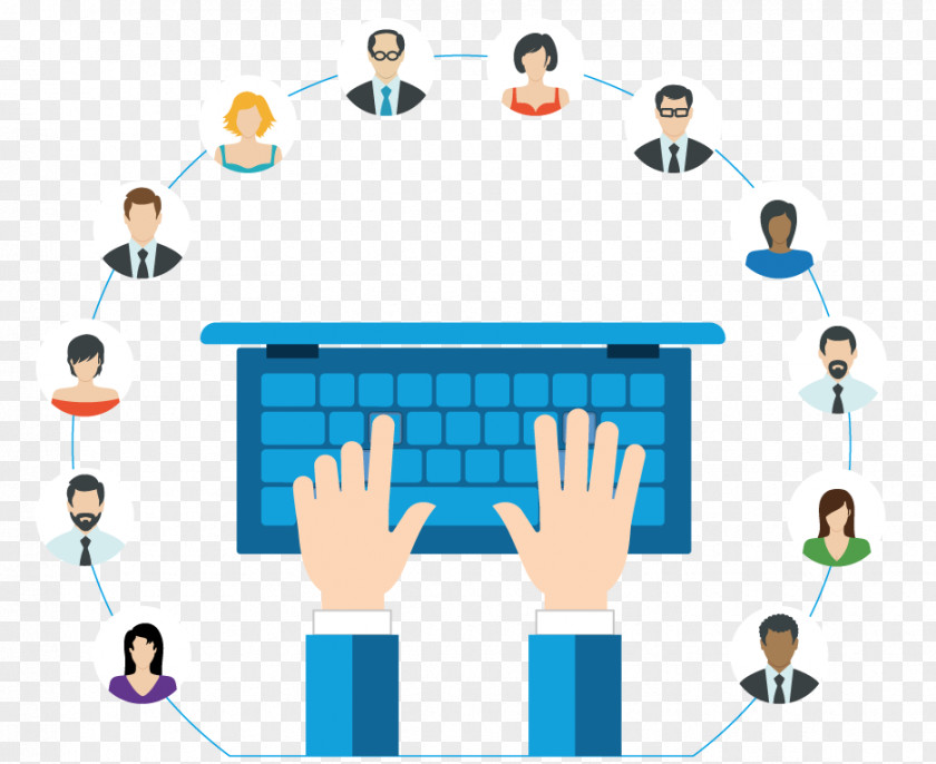 Social Media Collaboration Communication Virtual Team Information PNG