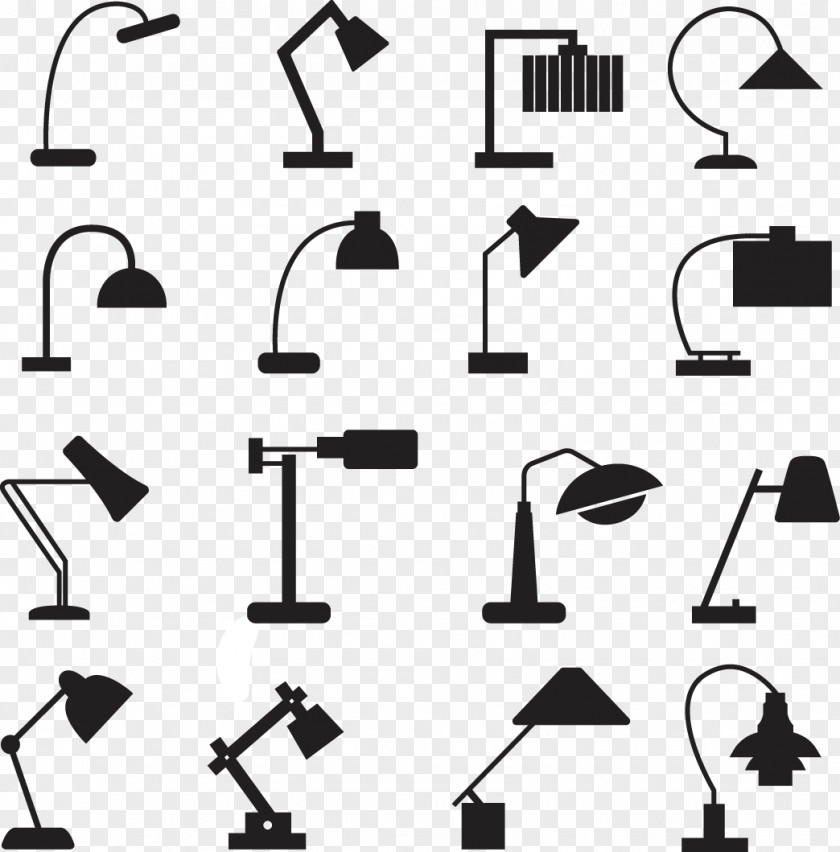 Vector Hand-painted All Kinds Of Table Lamp Euclidean Photography PNG