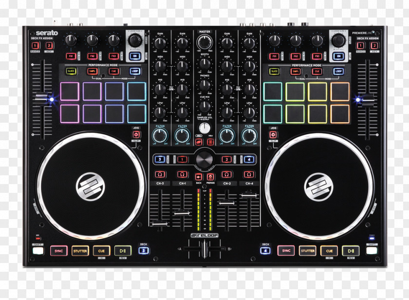 Serato Reloop Terminal Mix 8 DJ Controller Audio Mixers Disc Jockey MIDI Controllers PNG