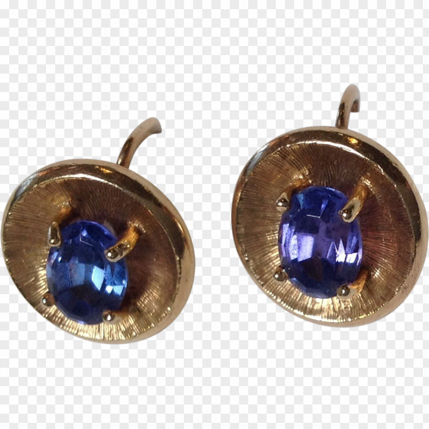 Sapphire Earring Colored Gold Carat PNG