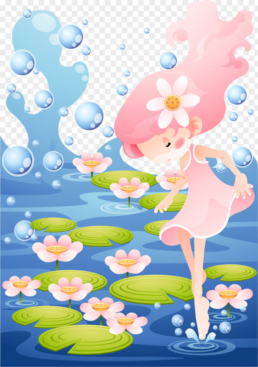 Vector Hand-painted Fairy Tale Cartoon Creative Work Illustration PNG
