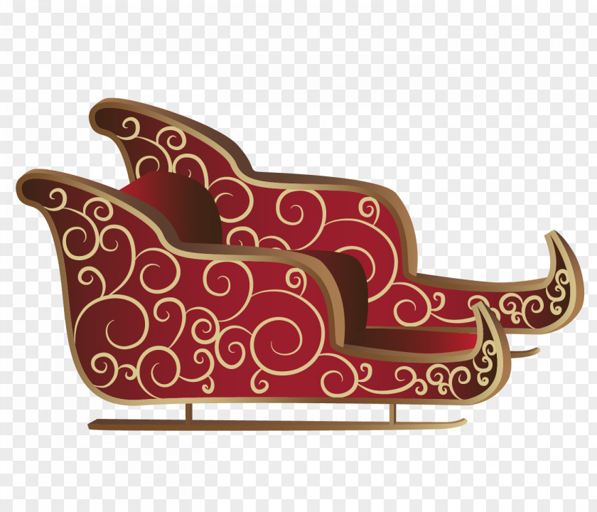 Bobsled Cartoon Santa Claus Sled Christmas Day Reindeer Image PNG
