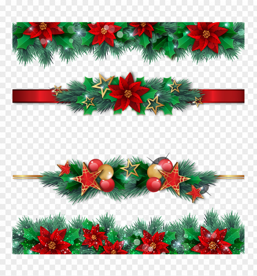 Vector Christmas Ball Green Leaves Safflower Stars Ornament Decoration Clip Art PNG