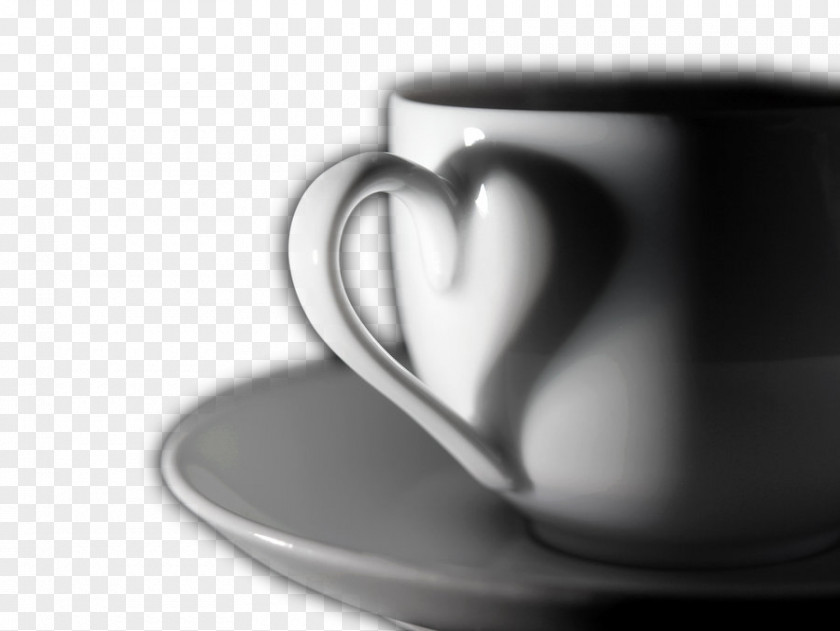 Black And White Love Mug Creative Coffee Cup PNG