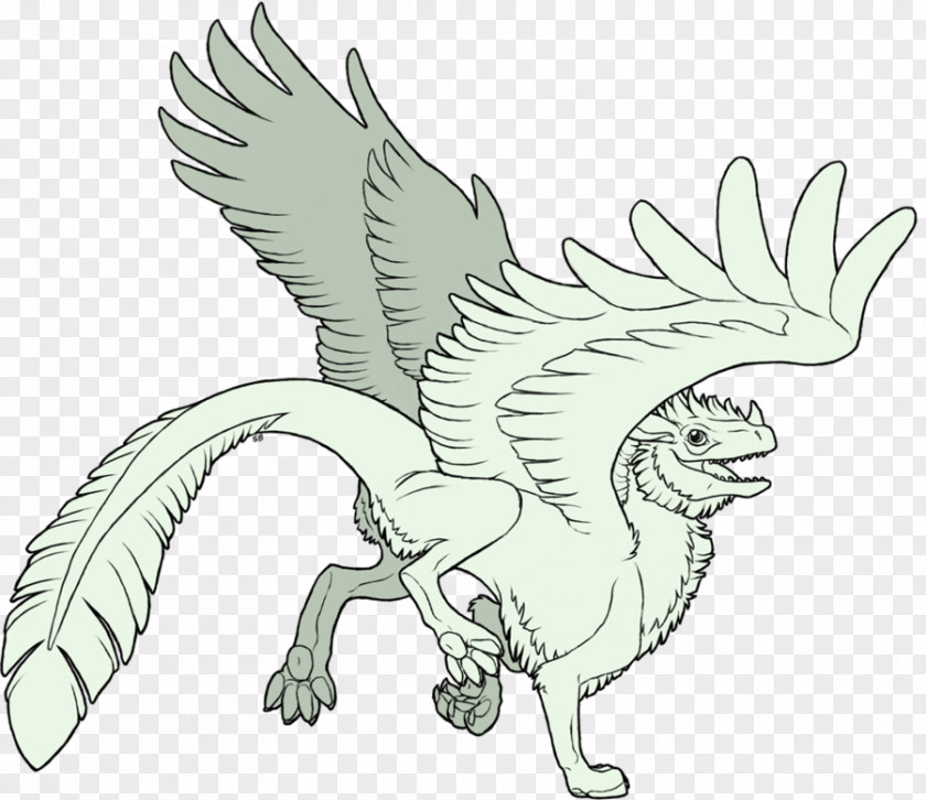 Line Art Griffin Sketch PNG