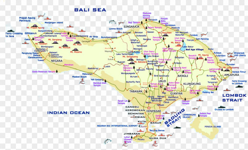 Map Lake Bratan Tourist Attraction Bedugul Tourism PNG