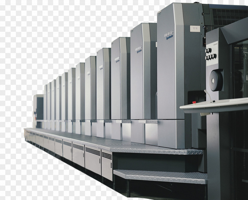 A Whole Row Of Computer System Equipment Heidelberger Druckmaschinen Offset Printing Printer PNG