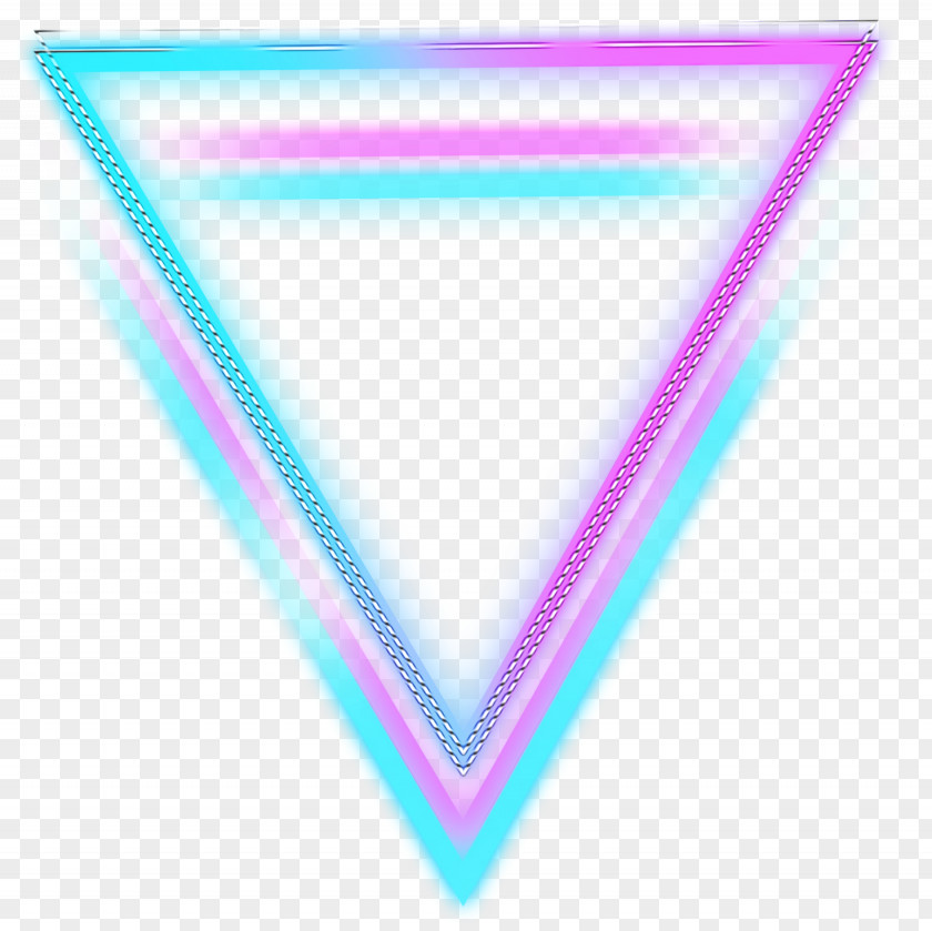 Turquoise Line Pink Triangle Pattern PNG