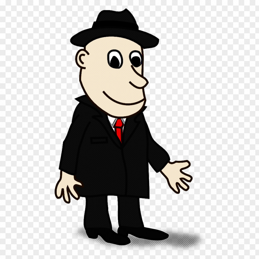 Formal Wear Pleased Cartoon Gentleman Smile Hat PNG