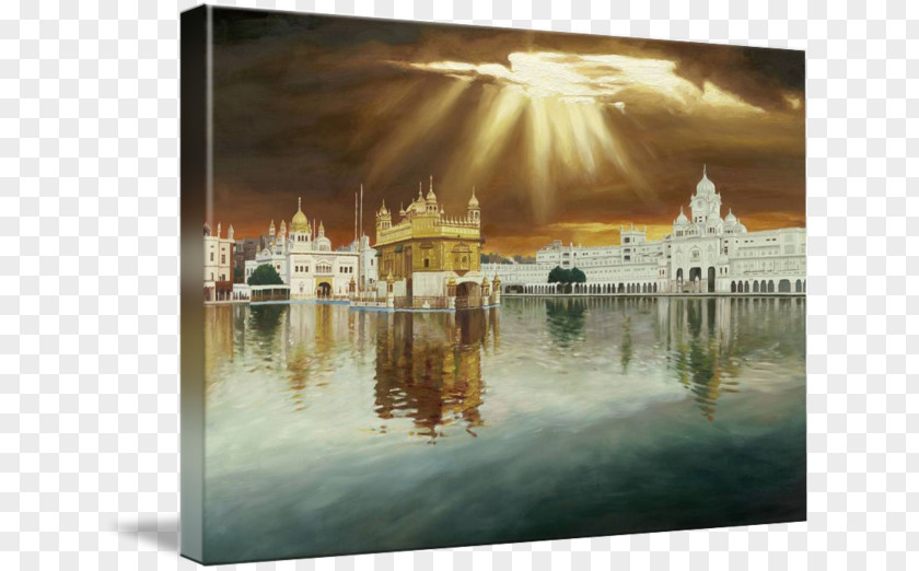 Painting Canvas Golden Temple Oil Reproduction Print Picture Frames Art PNG