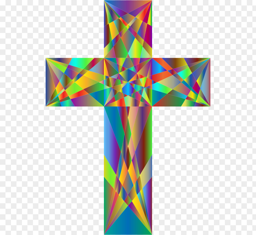 Colorful Geometric Christian Cross Christianity Crucifix Clip Art PNG