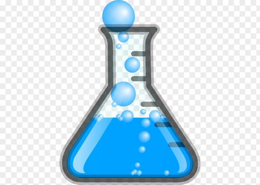 Blue Pointy Bubbles Clip Art Laboratory Flasks Chemistry Beaker PNG