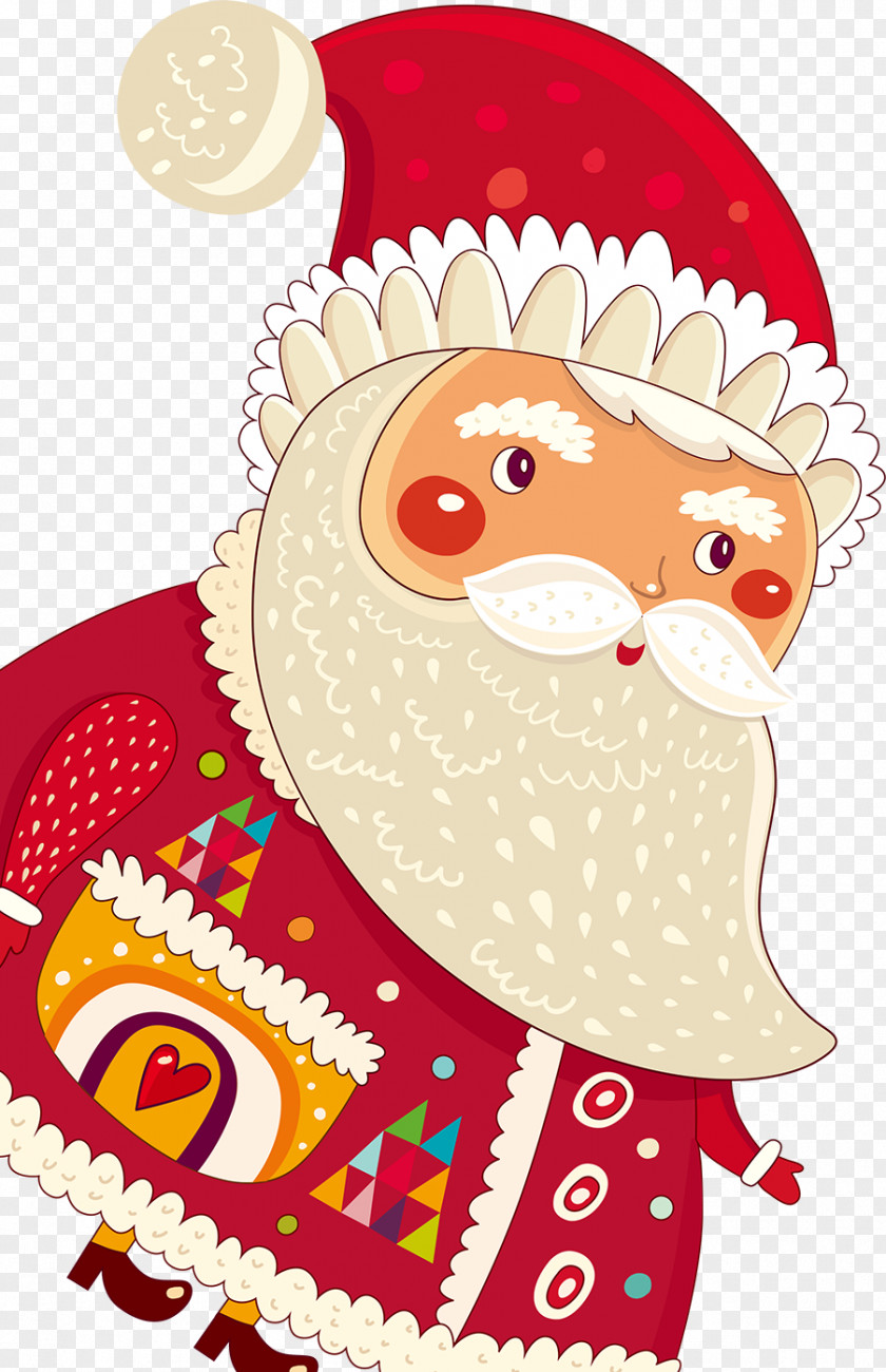 Cartoon Santa Claus Christmas Card PNG