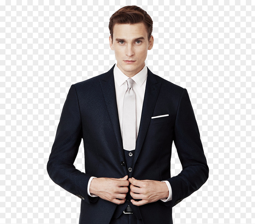 Foreign Male Model Swim Briefs Necktie Dress Suit Grey PNG