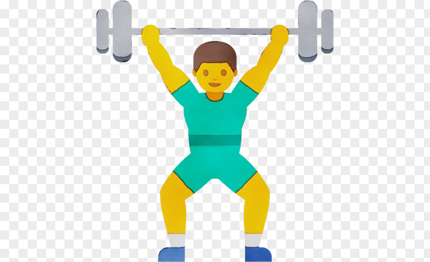 Gesture Fictional Character Cartoon Clip Art Yellow Weightlifting PNG