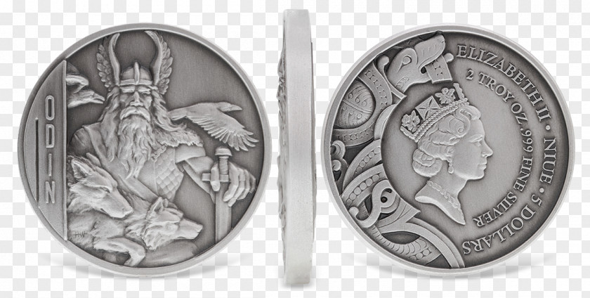 Coin Odin Perth Mint Loki Silver PNG