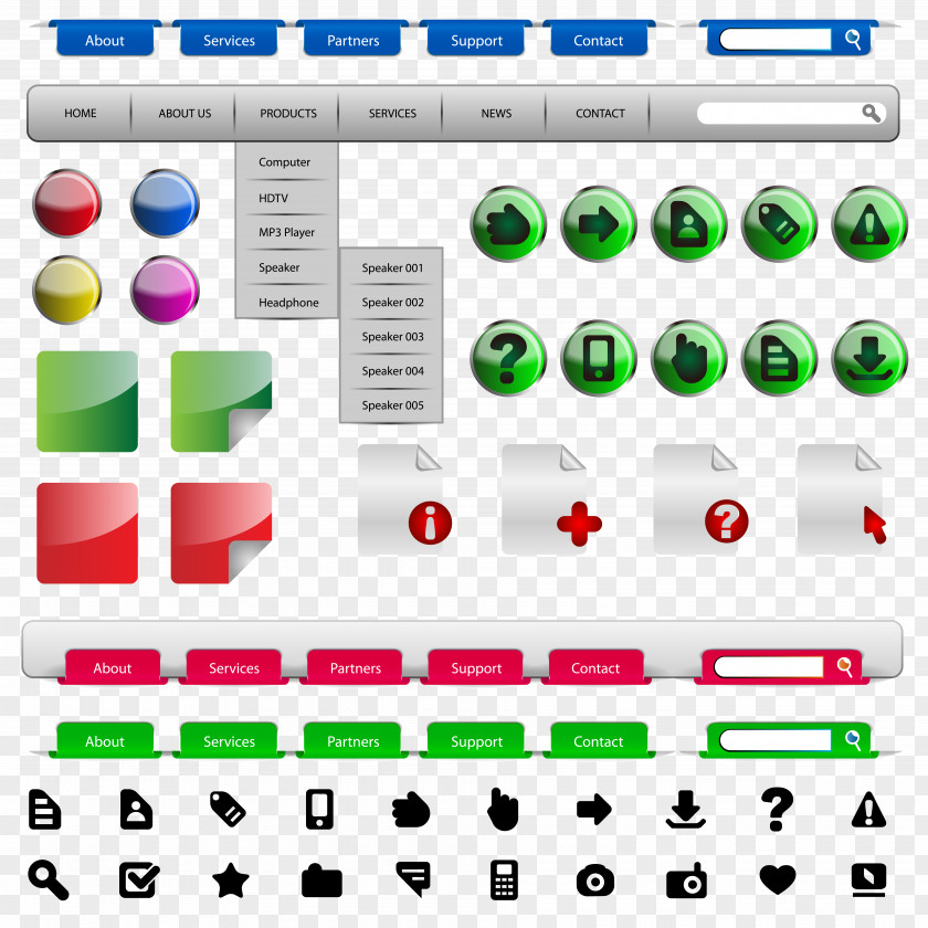 Vector Navigation Button Labels Download Web Design Icon PNG