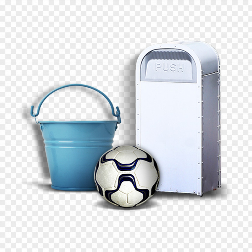 Buckets And Football Waste Container PNG