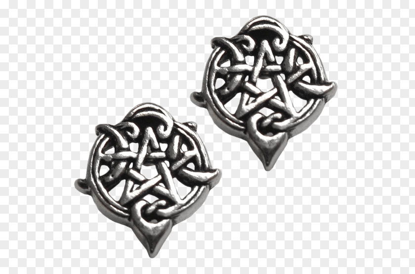 Silver Earring Pentacle Pentagram PNG