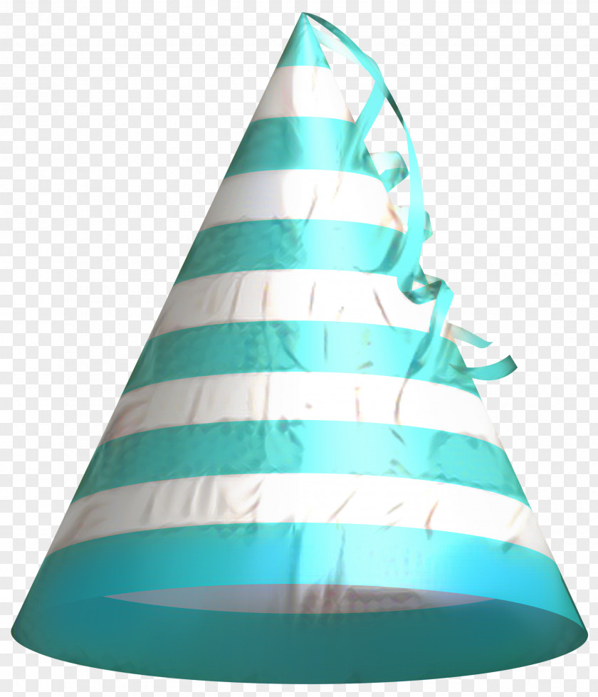 Teal Cone Birthday Hat Cartoon PNG
