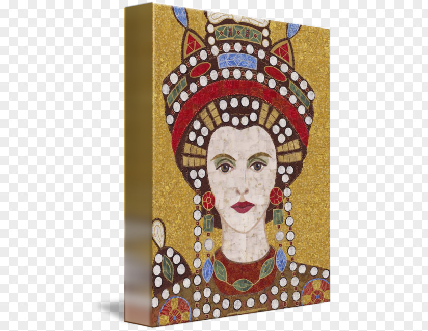 Canvas Material Empress Theodora Byzantine Empire Mosaic Art PNG