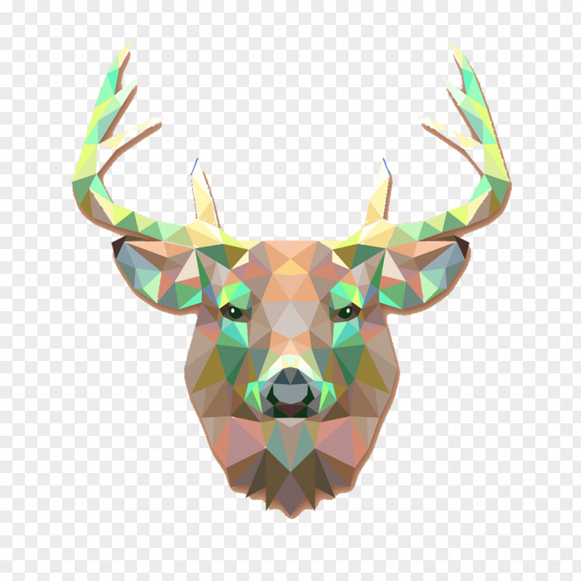 Geometric Deer Picture Material PNG