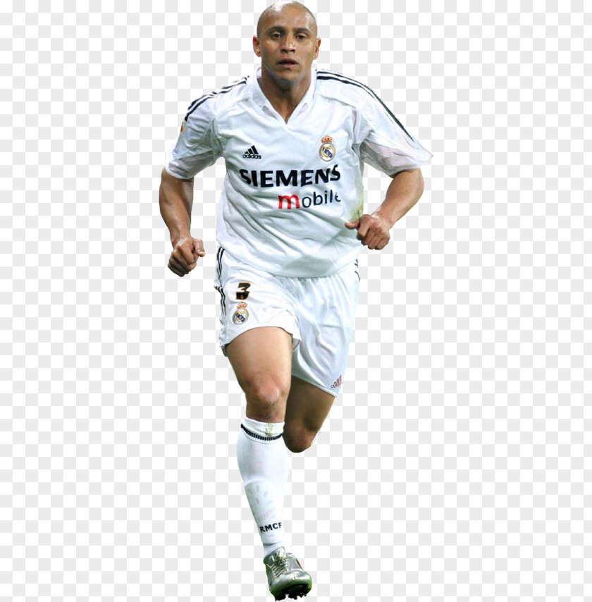 Roberto Carlos Real Madrid C.F. Football Player Rendering Jersey PNG